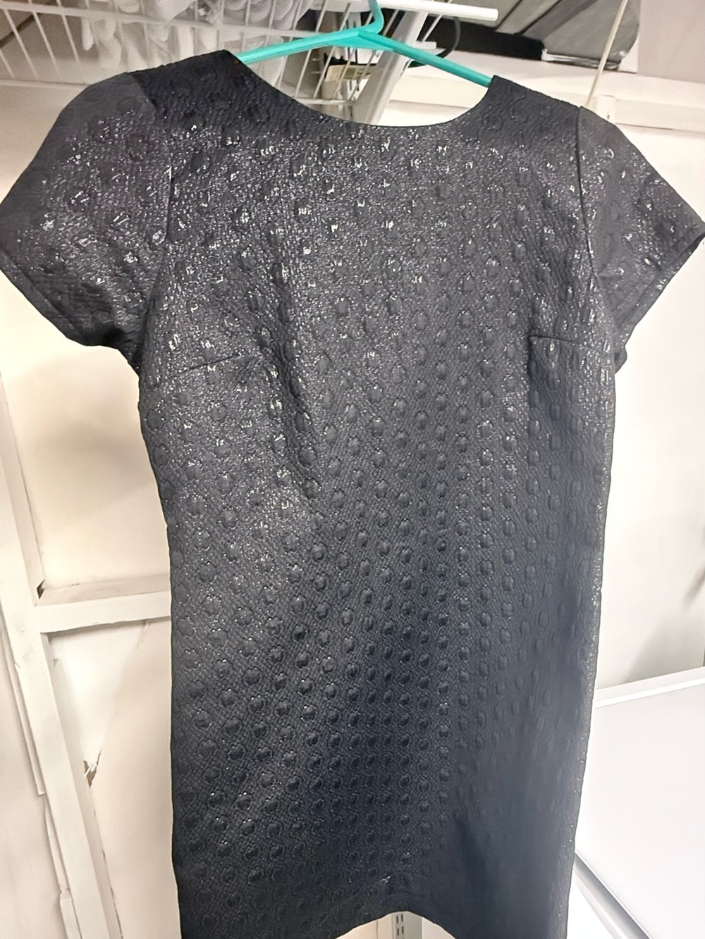 Xhilaration Black Textured Short Sleeve Mini Dress